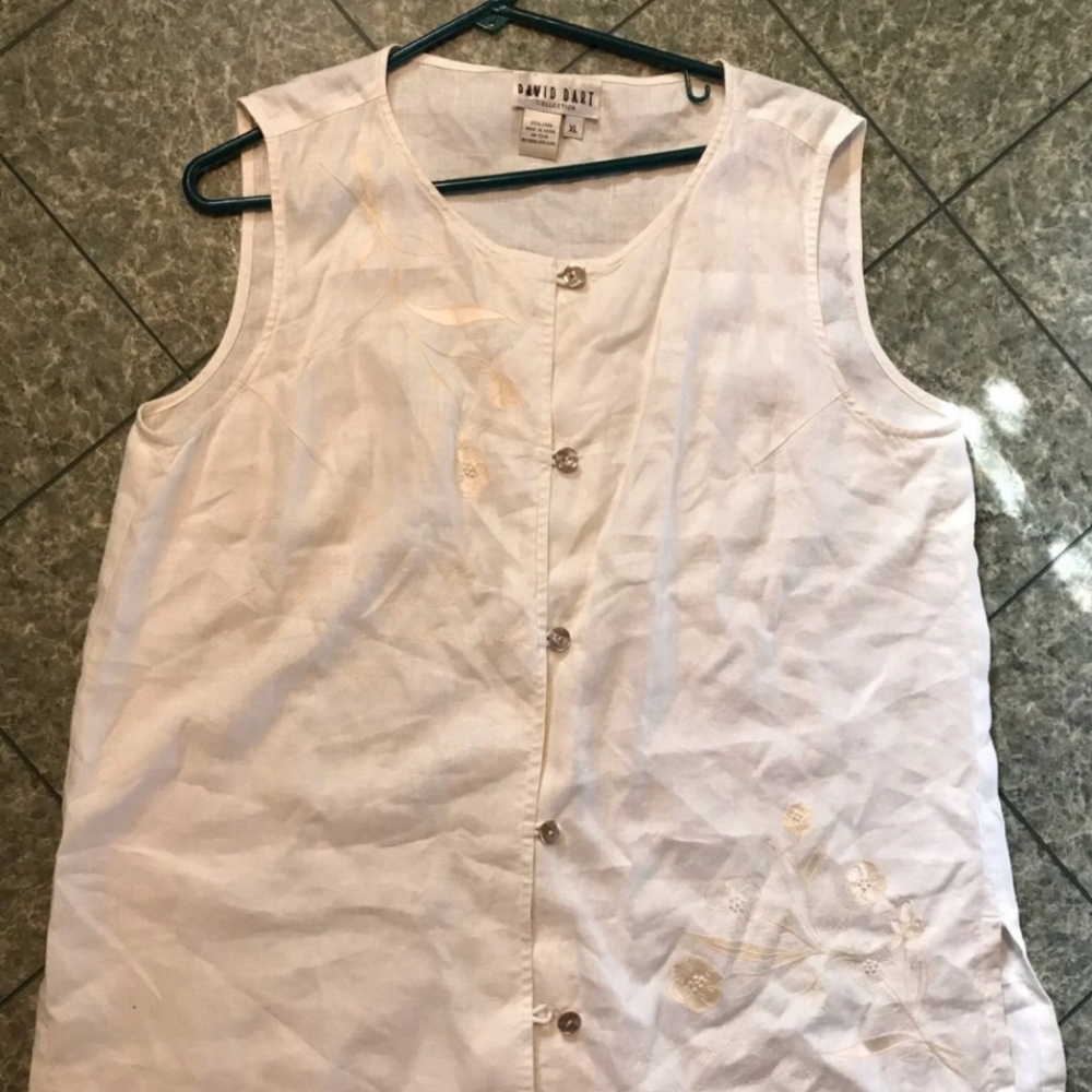 Embroidered Linen Shirt XL